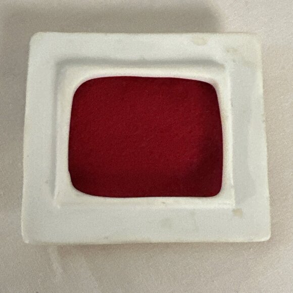 Coquette Bisque Trinket Jewelry Box Porcelain Lidded Roses Floral Vintage Velvet - Picture 4 of 8